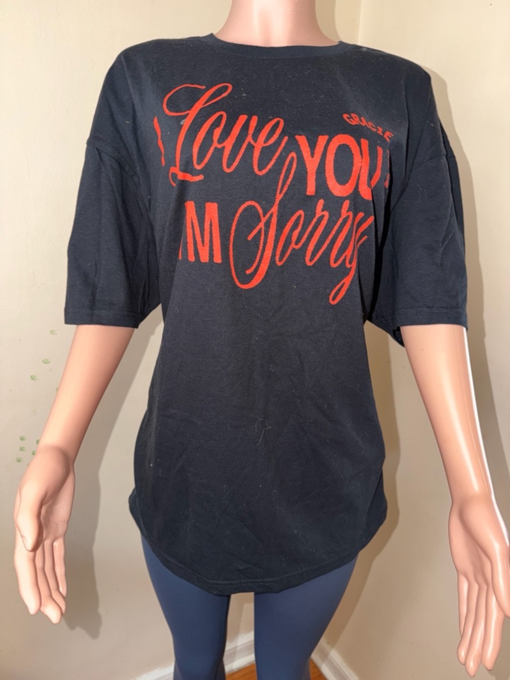 Target Black Short Sleeve Tee with Red Script Graphic
